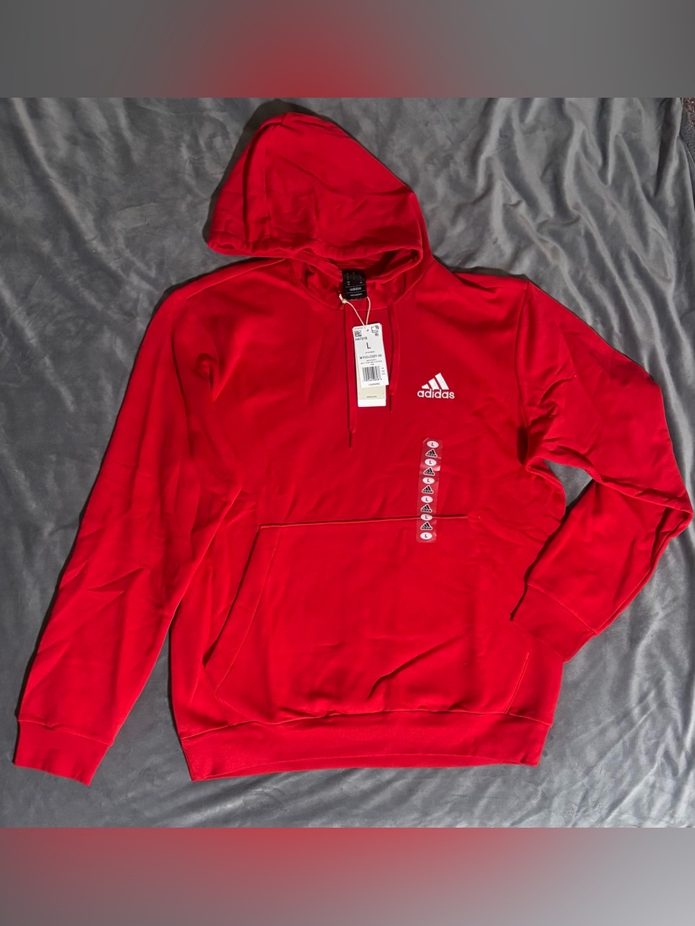 Adidas Essentials Feelcozy Fleece Hoodie Scarlet Red Men’s L NWT